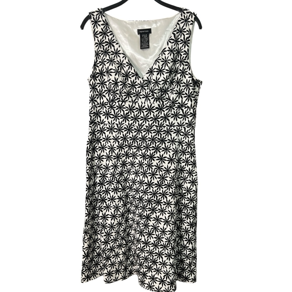 Spense EC Black and White Floral Dress. Size 10